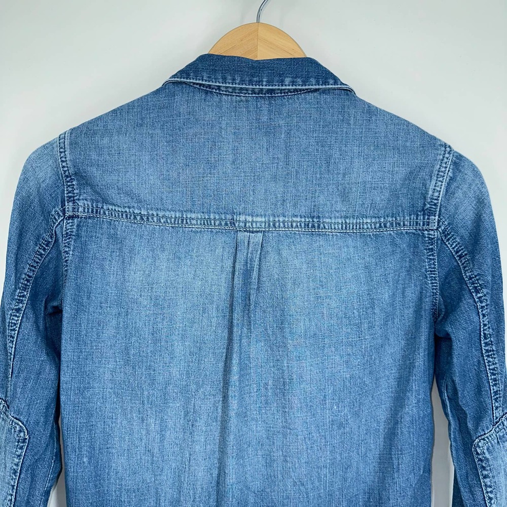 Abercrombie & Fitch Long Sleeve Denim Jean Shorts Romper in Medium Wash A&F - Picture 6 of 7